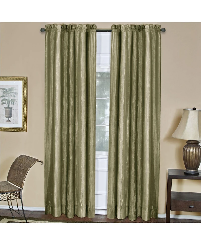 GoodGram Royal Ombre Crushed Semi Sheer Complete 3 Piece Window Curtains and Scarf Set - 42 in. W x 84 in. L, Sage
