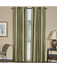 GoodGram Royal Ombre Crushed Semi Sheer Complete 3 Piece Window Curtains and Scarf Set - 42 in. W x 84 in. L, Sage