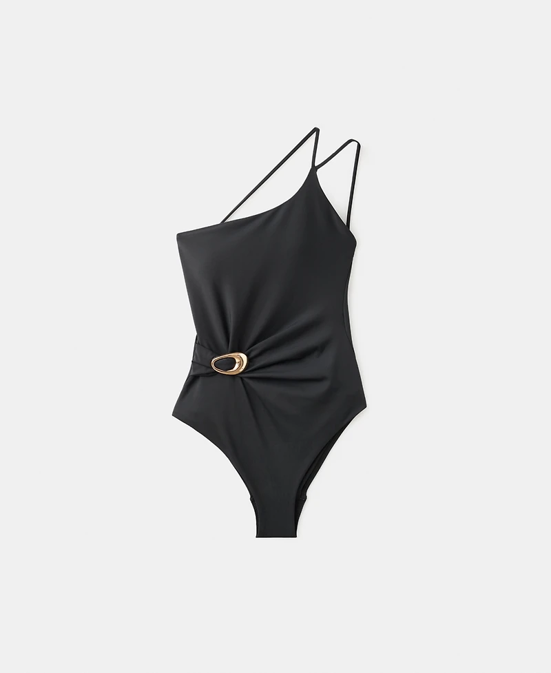 Mango Women's Gathered Detail Asymmetrical Swimsuit