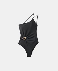 Mango Women's Gathered Detail Asymmetrical Swimsuit