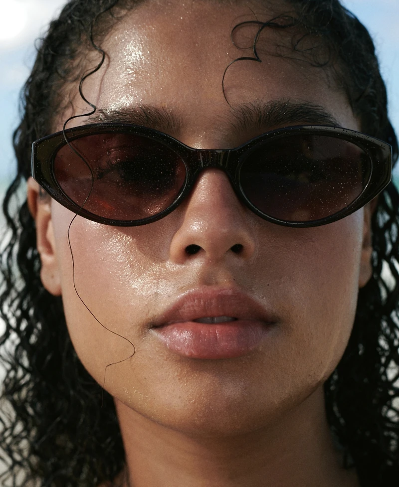 Mango Women's Metallic Detail Asymmetrical Swimsuit