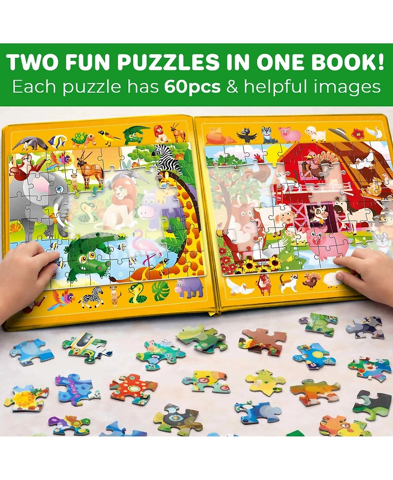 Quokka Magnetic Puzzles for Toddlers 3-5 – Search and Find 2 Pack, 60 Pieces Each