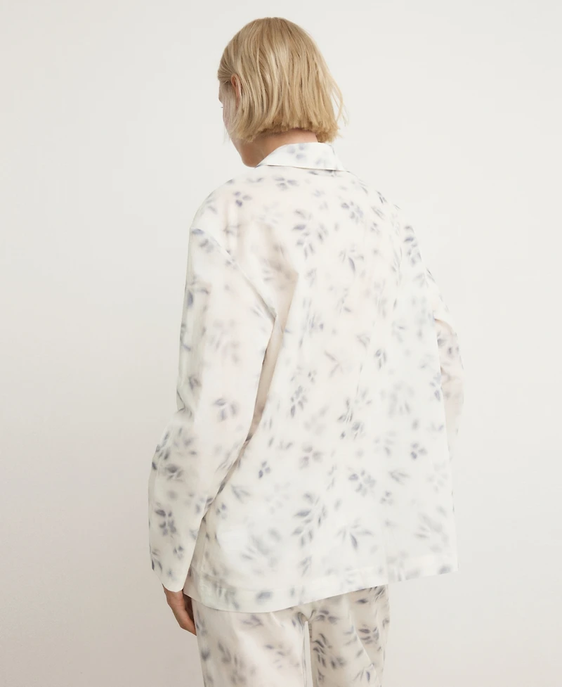 Mango Women's Floral-Print Cotton Pyjama Top