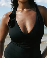 Mango Women's Floral Cross-Back Swimsuit