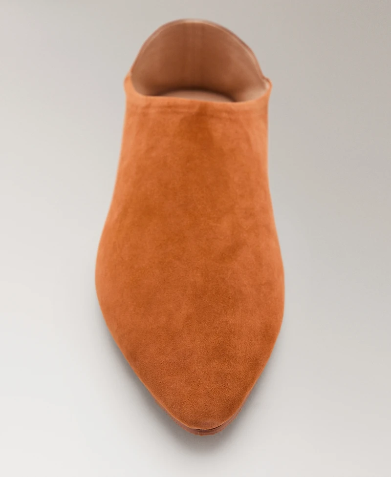 Mango Women's Stitching Detail Leather Clogs