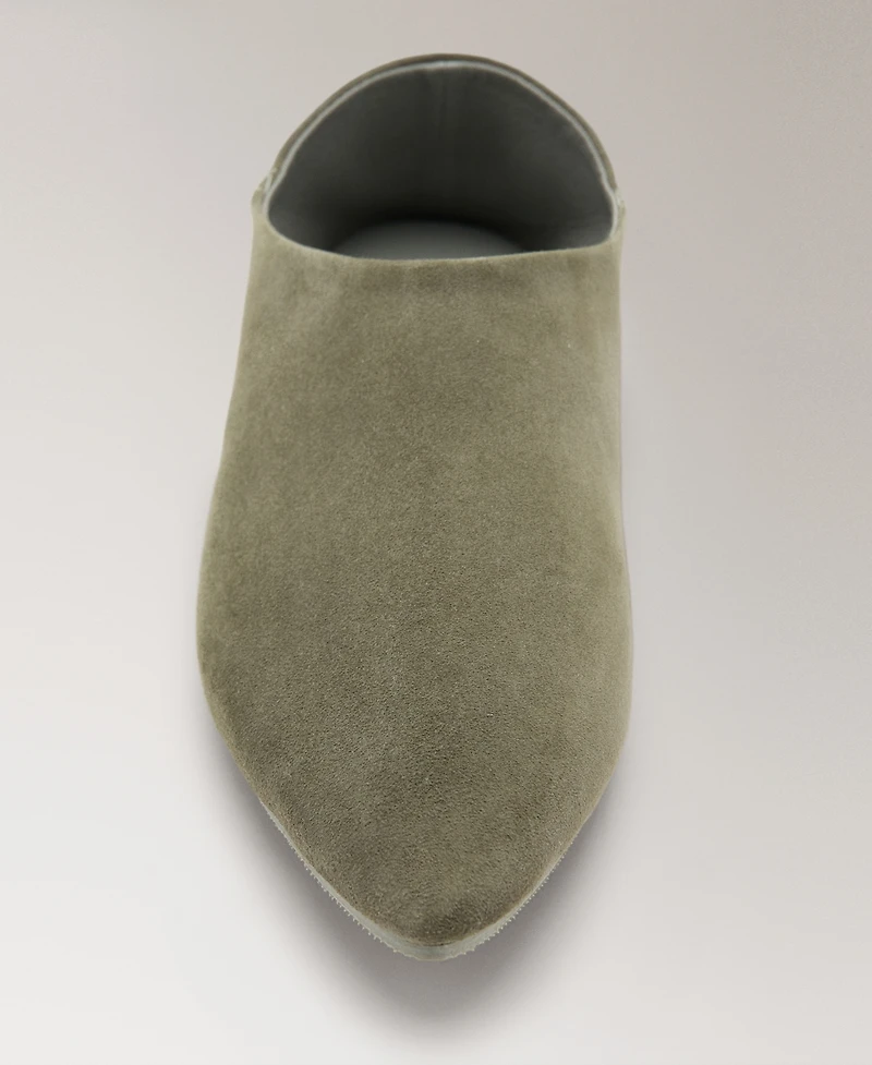 Mango Women's Stitching Detail Leather Clogs