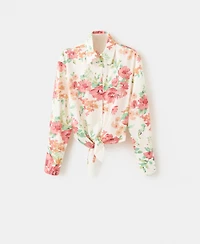 Mango Women's Floral Knot Shirt