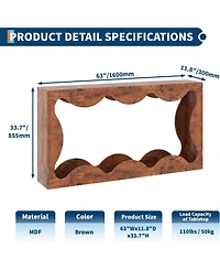 gaomon Slim Farmhouse Console Table for Entryway, 2-Tier Wood Scalloped Sofa Table with Storage Shelf