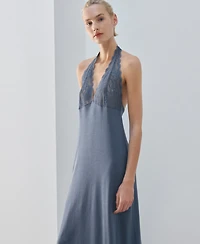 Mango Women's Back Neckline Lace Nightgown