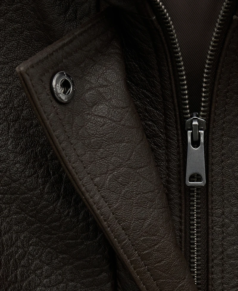 Mango Women's Oversized Leather Jacket