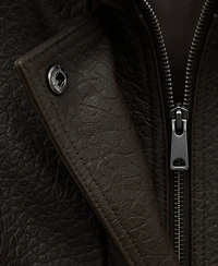 Mango Women's Oversized Leather Jacket