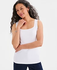Style & Co Women's Cotton Square-Neck Tank Top, Exclusively at Macy's