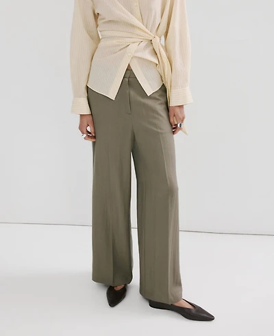 Mango Women's High-Waisted Lyocell Pants