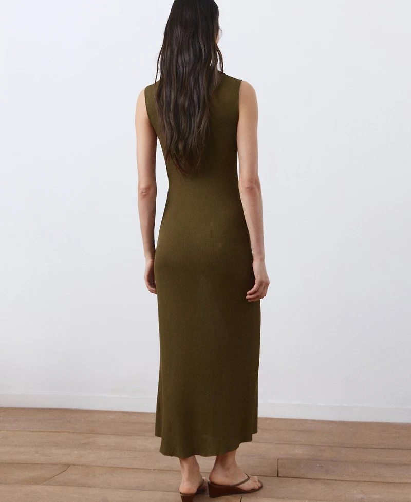 Mango Women's Fine-Knit Flared Dress
