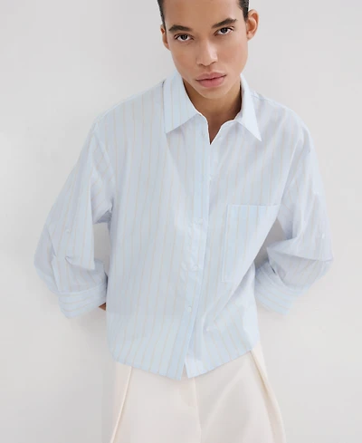 Mango Women's Striped Cotton Shirt