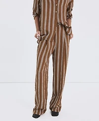 Mango Women's Pleated Striped Pants