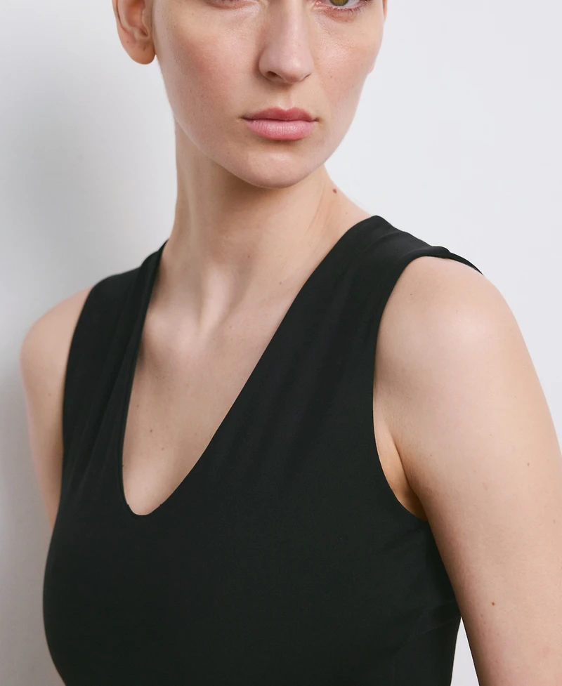 Mango Women's Fitted V-Neck Dress