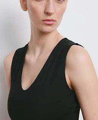 Mango Women's Fitted V-Neck Dress