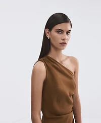 Mango Women's Side Slit Asymmetrical Dress