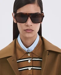 Mango Women's Striped Polo-Neck Sweater