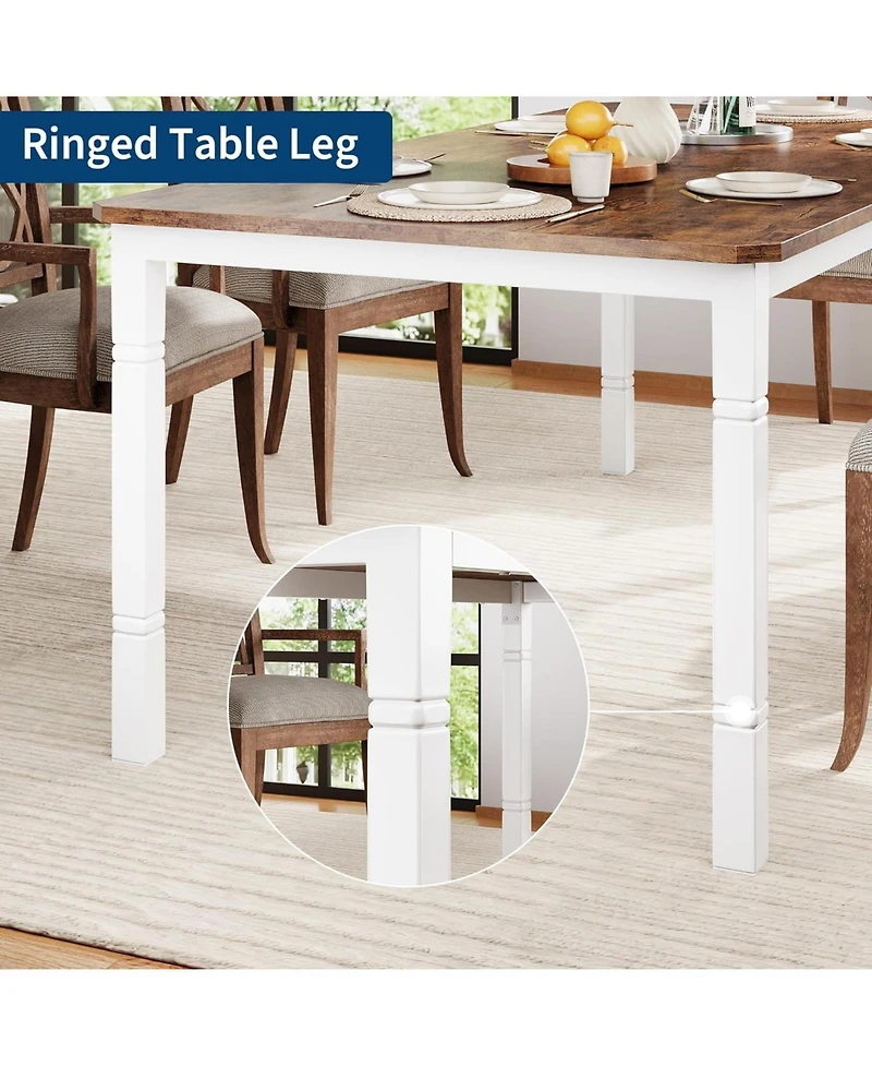 gaomon 78" Industrial Dining Table for 6-8, Heavy Duty Metal Legs, Wood Top, Chamfered Corner, Dining, Living Room