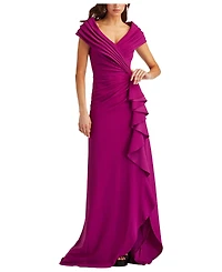 Tadashi Shoji Women's Talise Waterfall Flounce Gown