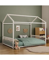 Streamdale Furniture Metal Montessori Design, Safety Rails, Low-to-Ground Frame Bed Frame