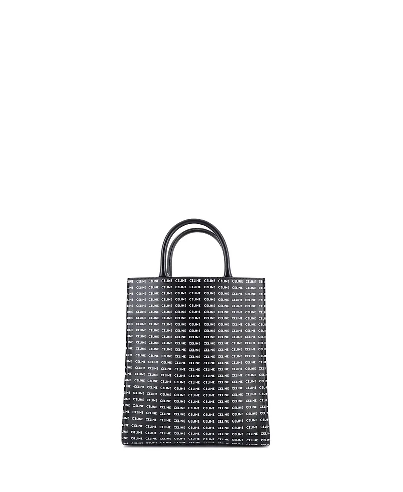 Pre-Owned Celine Small Vertical Cabas Tote All Over Logo Print Leather