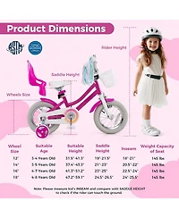 Hongge 12-Inch Kids Bike with Training Wheels and Dual Brakes for Ages 3 to 8