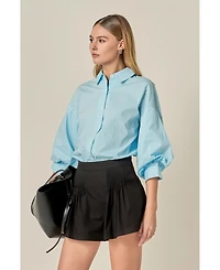 English Factory Women's Striped Button Down Shirt