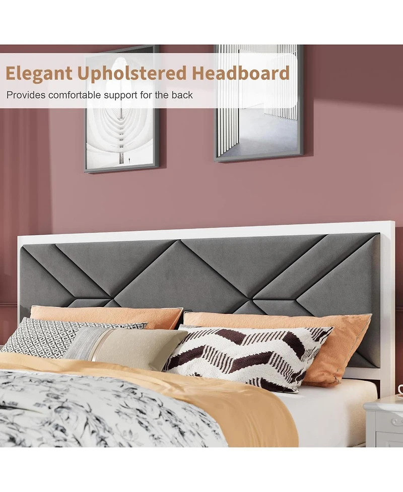 gaomon Led Bed Frame with Storage Headboard & Drawers