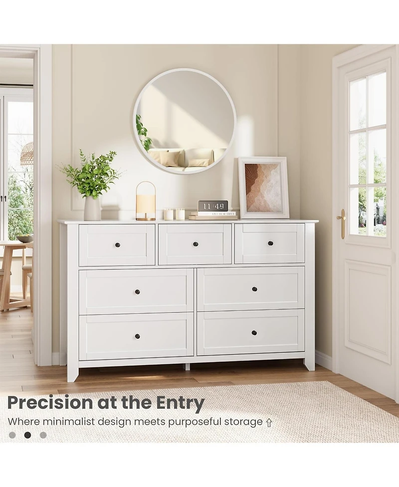 gaomon 7 Drawer Dresser for Bedroom, 54" Wide Large with Deep Drawers & Metal Knobs, Modern Wooden Chests of Entryway
