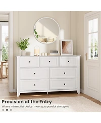 gaomon 7 Drawer Dresser for Bedroom, 54" Wide Large with Deep Drawers & Metal Knobs, Modern Wooden Chests of Entryway