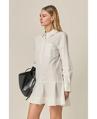 English Factory Women's Collared Flare Skirt Dress