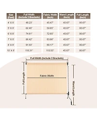 Aoodor Patio Roller Shade x 8 ft Hdpe Fabric Outdoor Cordless Roll Up with Uv Protection, Blinds