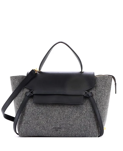 Pre-Owned Celine Mini Belt Bag Felt and Leather