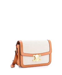 Pre-Owned Celine Medium Triomphe Shoulder Bag Canvas with Leather