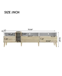 sumyeg Modern 80" Tv Stand cabinet with 3 Drawers & Open Shelves