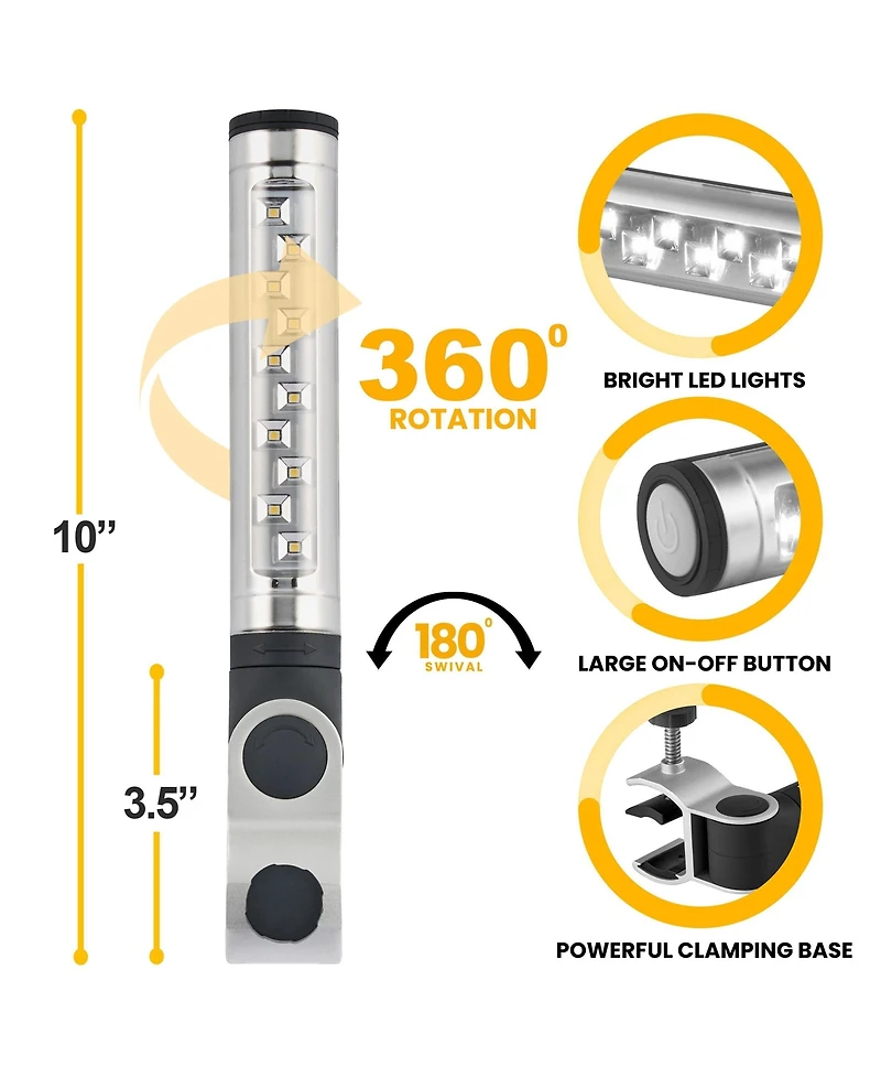 Sorbus 2 Pack Bright Led Lights-360 Degree Clamping Grill Light