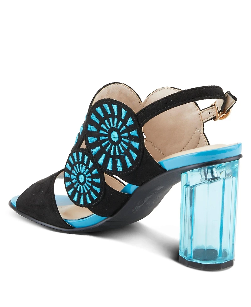 Azura Embroidery Women's Pump with Adjustable Ankle Strap