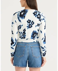 Ellen Tracy Women's Trancy Floral Printed Button Front Cardigan