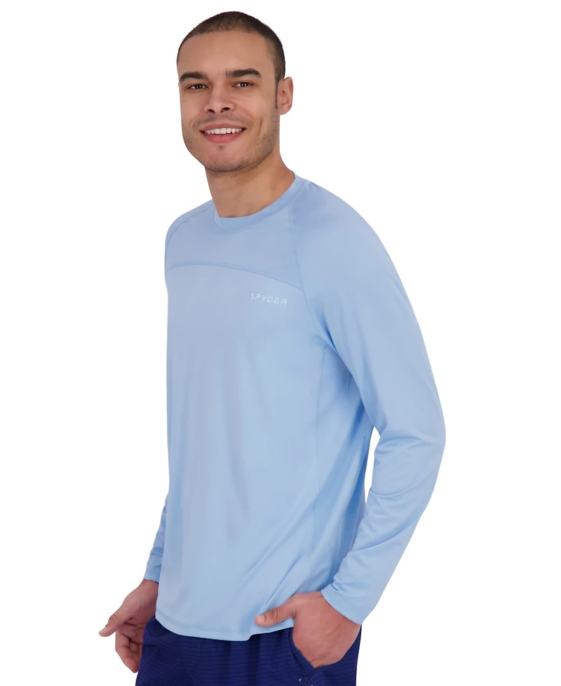 Spyder Men's Textured Panel Long -Sleeve Upf 50+ Rashguard