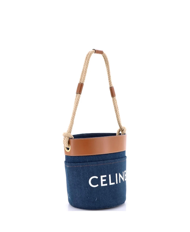 Pre-Owned Celine Small Rope Bucket Bag Denim
