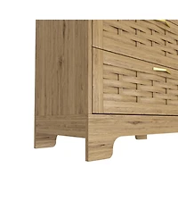 flynama Modern 4 Drawer Dresser Mdf Cabinet with Wheels for Bedroom Living Room Entryway