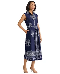 Jones New York Women's Sleeveless Collared Shirt Dress