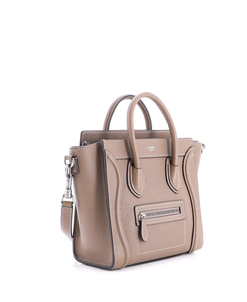 Pre-Owned Celine Nano Luggage Bag Grainy Leather