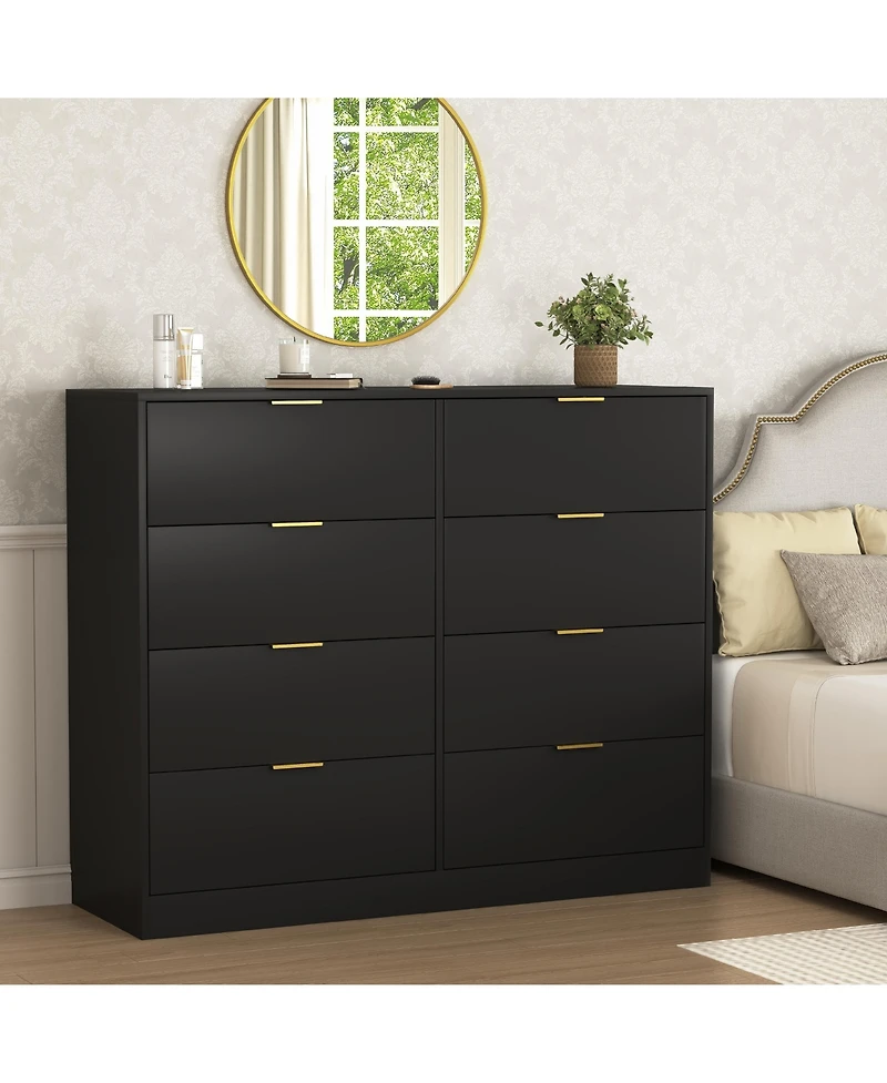 flynama Tall 8 Drawer Dresser 47.2-Inch-Wide Wood for Bedroom Closet Storage