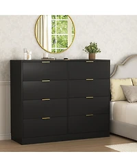 flynama Tall 8 Drawer Dresser 47.2-Inch-Wide Wood for Bedroom Closet Storage