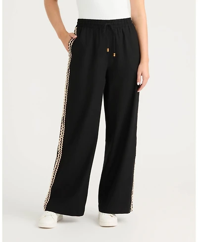 Ellen Tracy Women's Wide Leg Pant with Ric Rac Detail