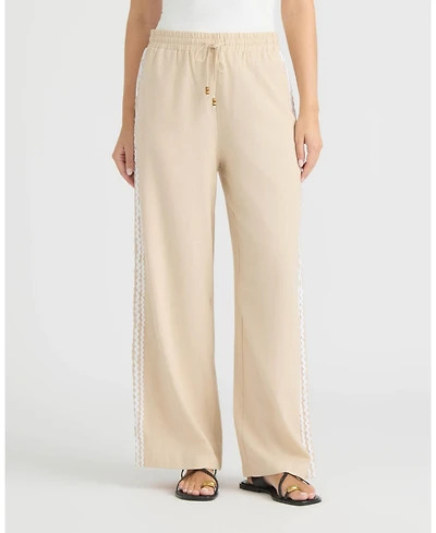 Ellen Tracy Women's Wide Leg Pant with Ric Rac Detail